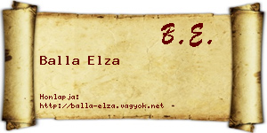Balla Elza névjegykártya